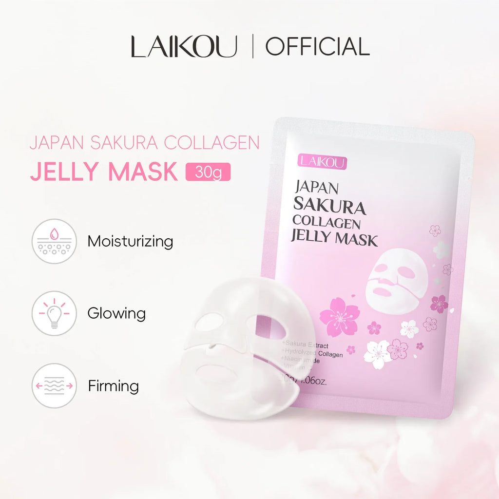 LAIKOU Sakura Collagen Jelly Mask 30g – Hydrating Gel Face Mask Collagen Gel Face Mask QXL