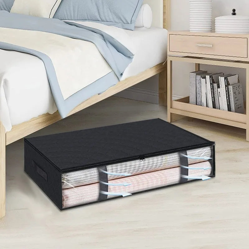 Foldable Nonwoven Dustproof Clothes Storage Bag with Zipper Clothes Storage Bag QXL