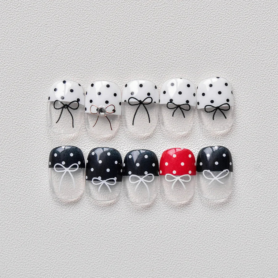 5D Bow Tie Nail Art Stickers – Black White Gold Silver Decals Nail Art Stickers QXL