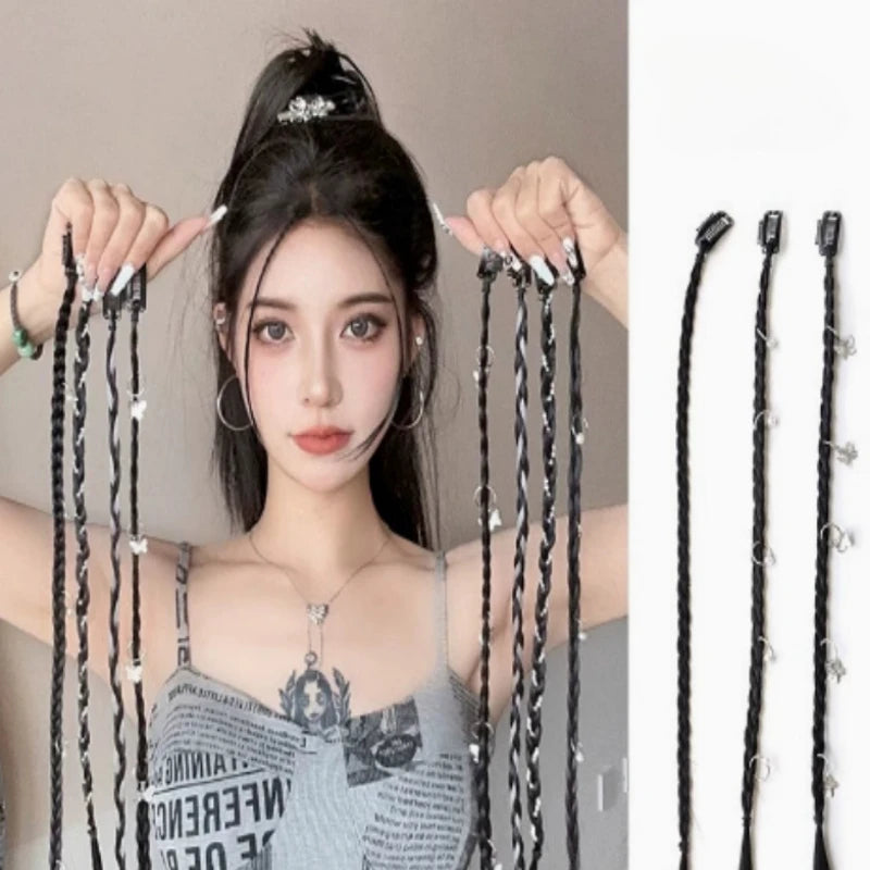 2-Pack Clip-In Braided Hair Extensions | Synthetic Twist Clip-In Hair Extensions QXL