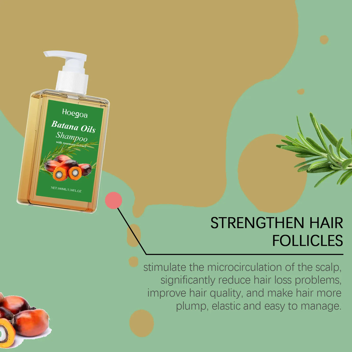 HOEGOA Batana Oil & Rosemary Shampoo – Repair & Strengthen Hair Repair Shampoo QXL