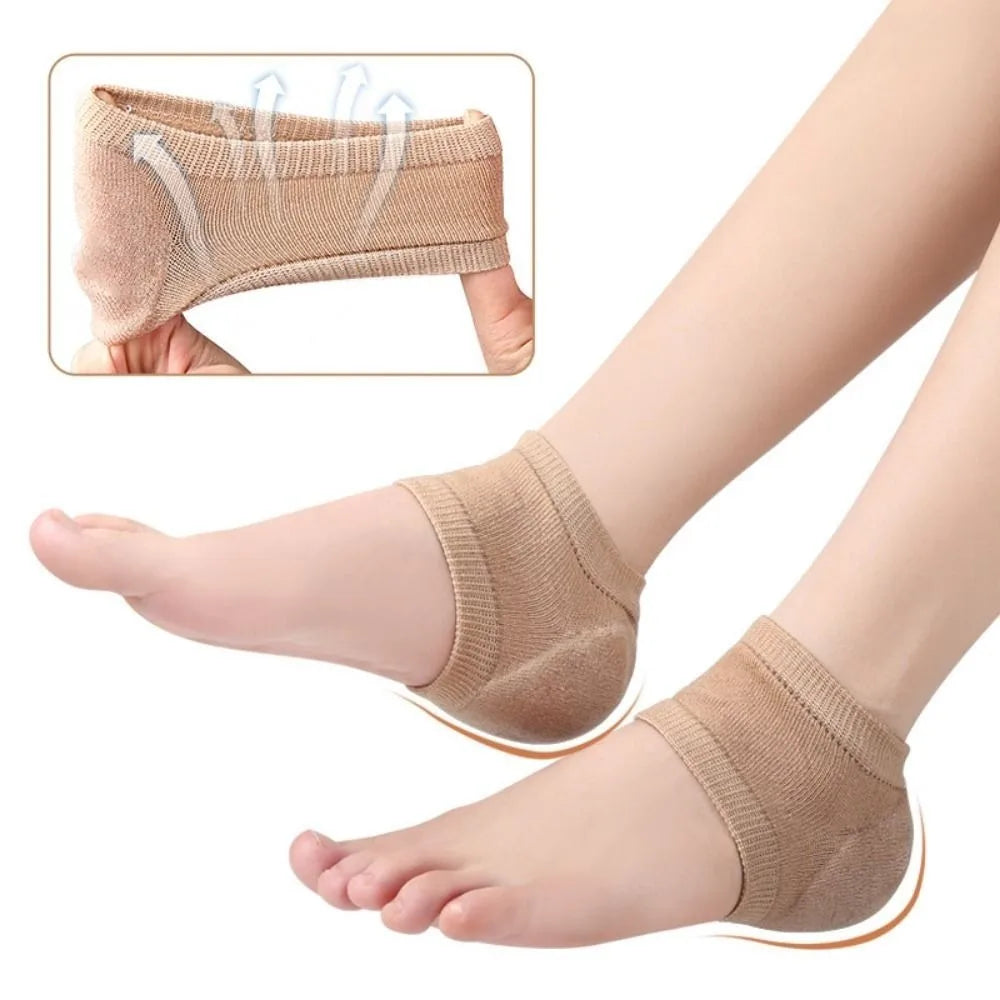 Gel Heel Protector Socks | Silicone Cushion Pads – 1 Pair Gel Heel Protector QXL