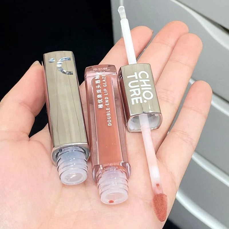 CHIOTURE Double-Ended Lip Glaze & Gloss | Mirror Watery Finish Lip Glaze & Gloss QXL