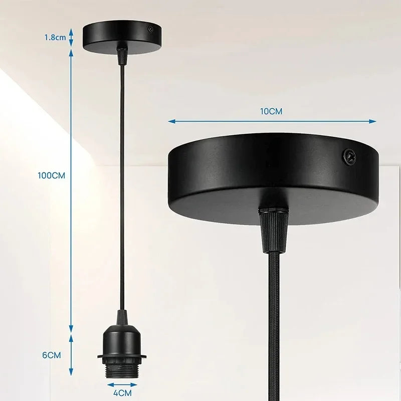 Vintage E27 Pendant Lamp Holder Socket with Hanging Wire Pendant Lamp Holder QXL
