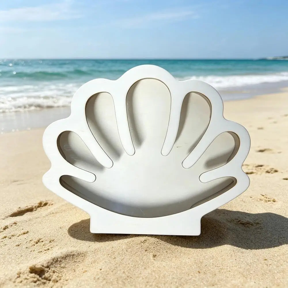 Wooden Seashell Display Box with Acrylic Window | Coastal Decor Keepsake Display Box QXL