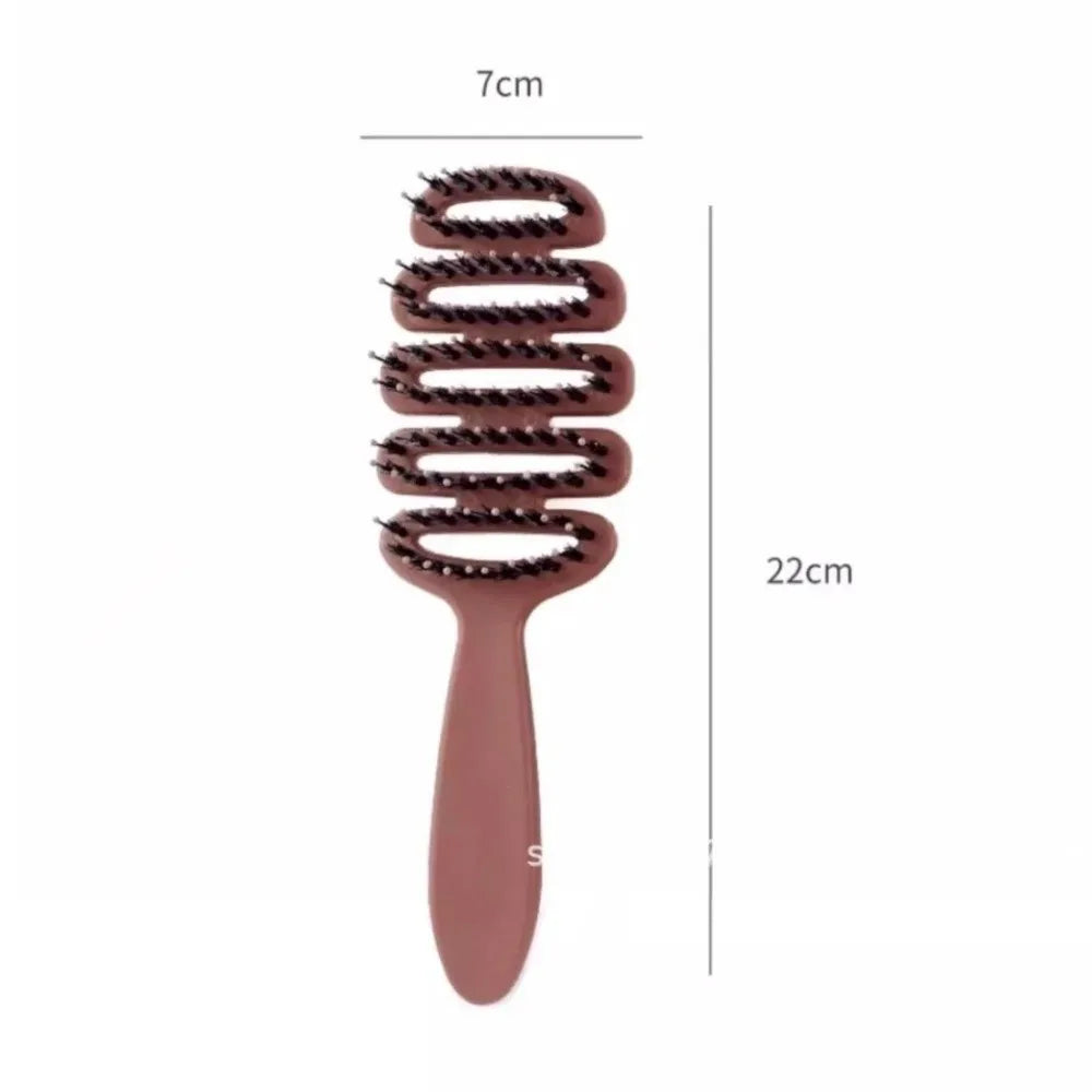 Hollow Boar Bristle Hair Comb | Anti-Static Styling Brush Boar Bristle Hair Brush QXL