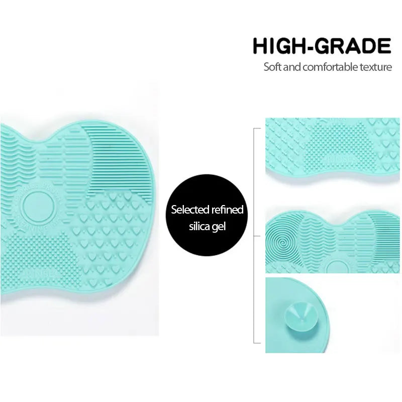Silicone Makeup Brush Cleaner Scrubber Mat & Washing Pad Brush Cleaning Mat QXL