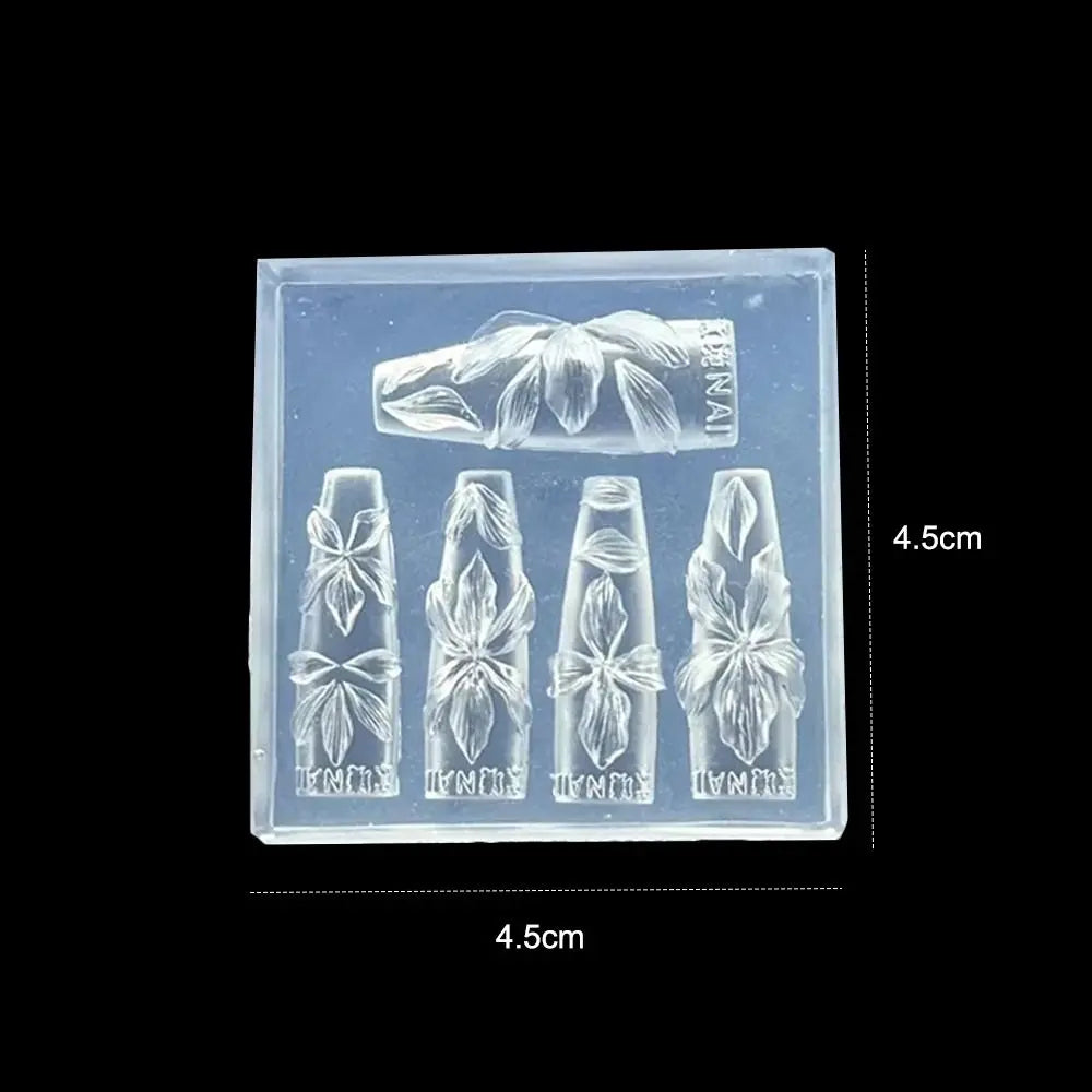 3D Hibiscus Silicone Nail Art Mold | DIY Floral Carving Template Nail Art Mold QXL