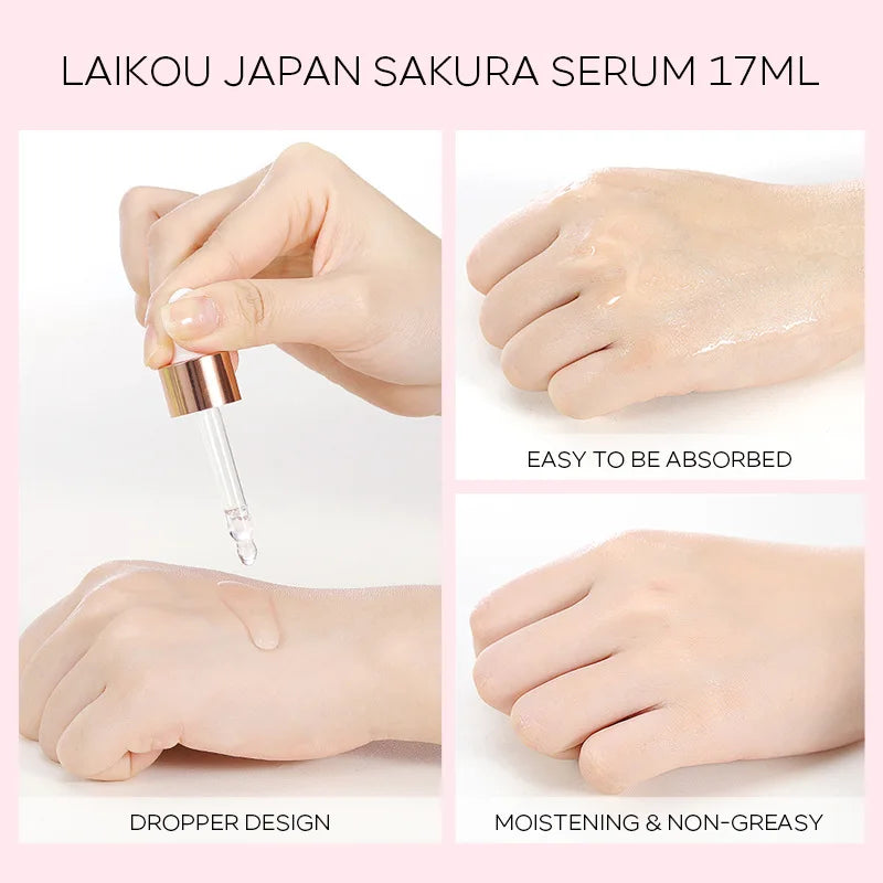 LAIKOU Sakura Face Serum 30ml – Pore-Minimizing & Hydrating Face Essence Serum QXL