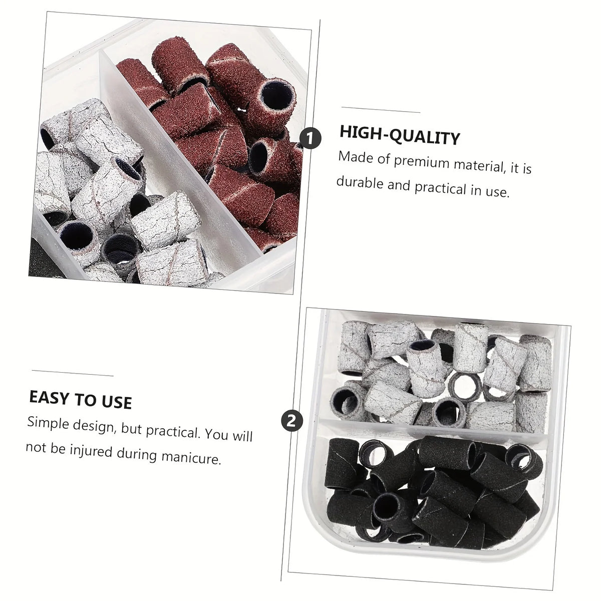 FUMOSIK 75/210pc Nail Drill Sanding Bands & Pedicure Caps Nail Drill Accessories QXL
