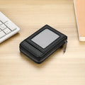 PU Leather Card Holder with Zippered Coin Pocket | Unisex Leather Card Wallet QXL Black