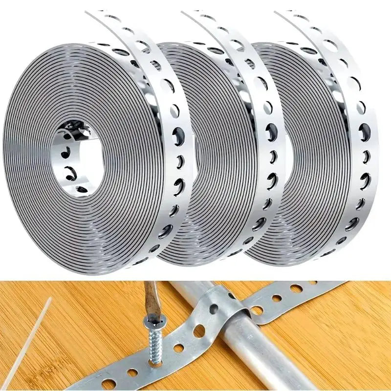 Galvanized Pre-Punched Metal Strapping Tape 3M x 18mm Roll Metal Strapping Tape QXL Default Title
