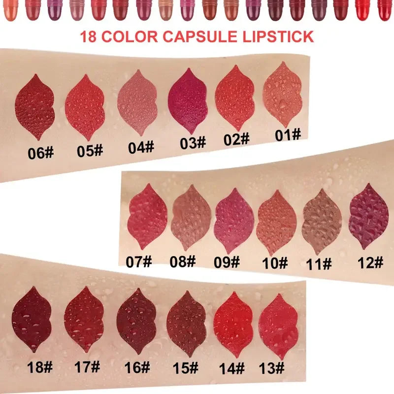 VERONNI 18-Pc Mini Capsule Lipstick Set | Velvet Matte Waterproof Matte Lipstick Set QXL
