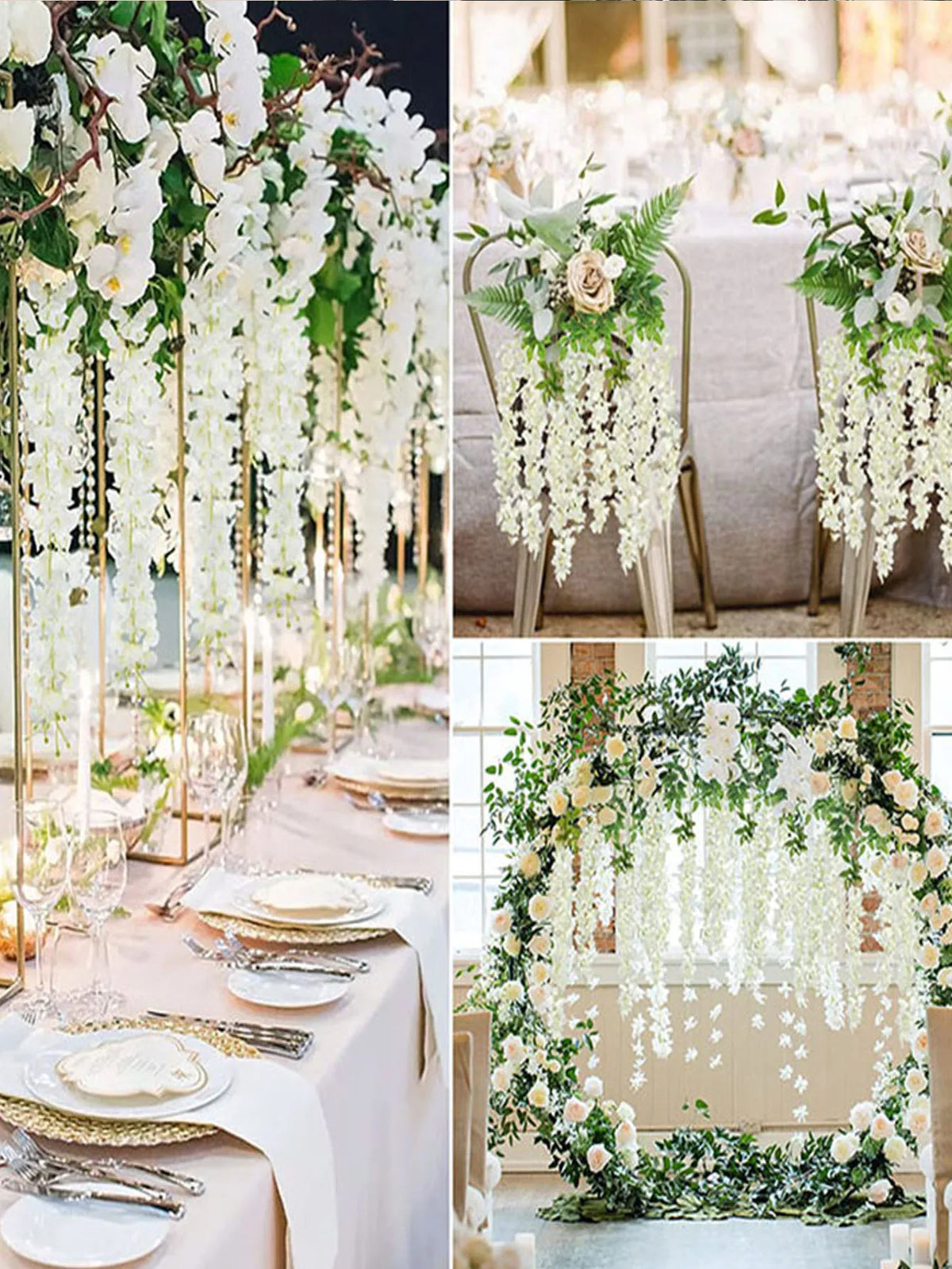 12-Pack Pink Wisteria Artificial Vine Garland | Wedding Wall Decor Artificial Flower Garland QXL