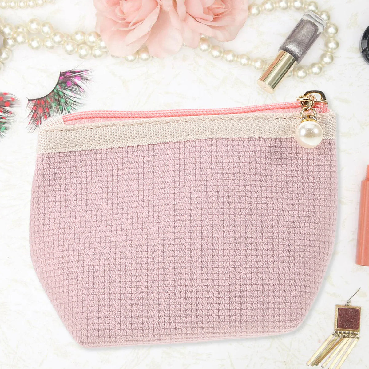 Mini Corduroy Lipstick Organizer Bag | Travel Makeup Pouch Cosmetic Travel Pouch QXL