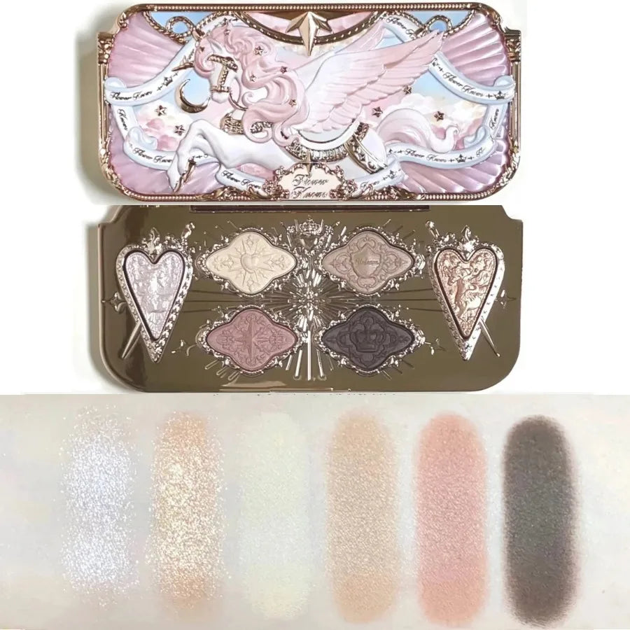 Flower Knows Knight Unicorn 6-Color Eyeshadow Palette Eyeshadow Palette QXL
