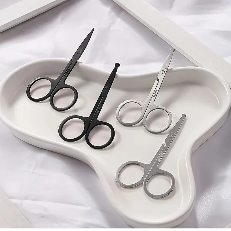 Stainless Steel Beard & Facial Hair Scissors – Round Safety Tip Grooming Scissors QXL