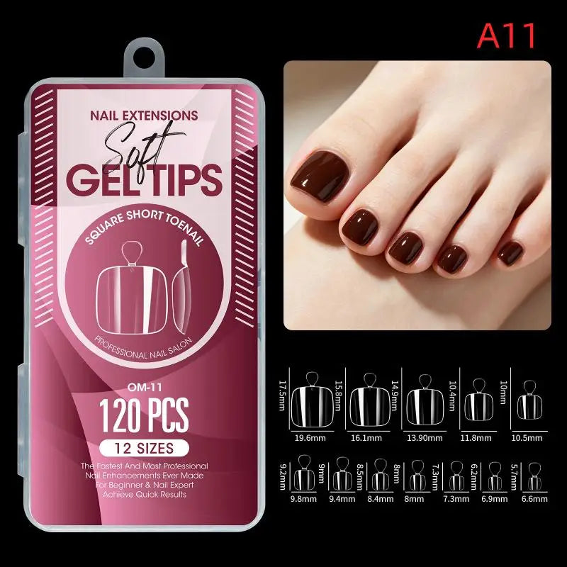 120-Pc Clear Semi-Matte False Nail Tips | Full Coverage DIY False Nail Tips QXL A11