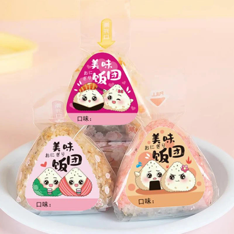 80-Pack Onigiri Rice Ball Sealing Stickers | Bento Sushi Bags Food Packaging Stickers QXL Default Title