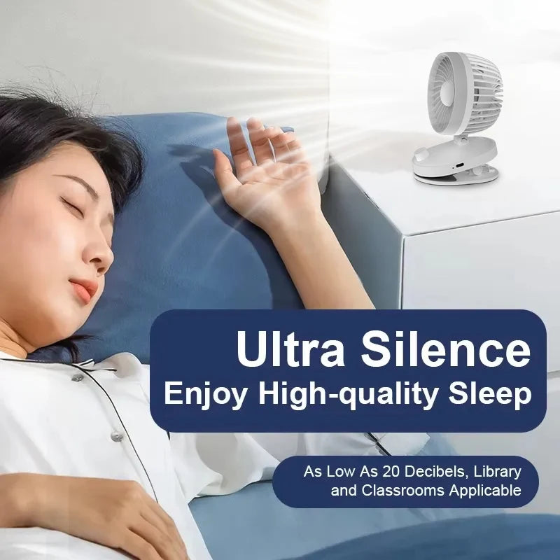 Portable Clip-On USB Rechargeable Fan | Office & Travel Clip-On USB Fan QXL