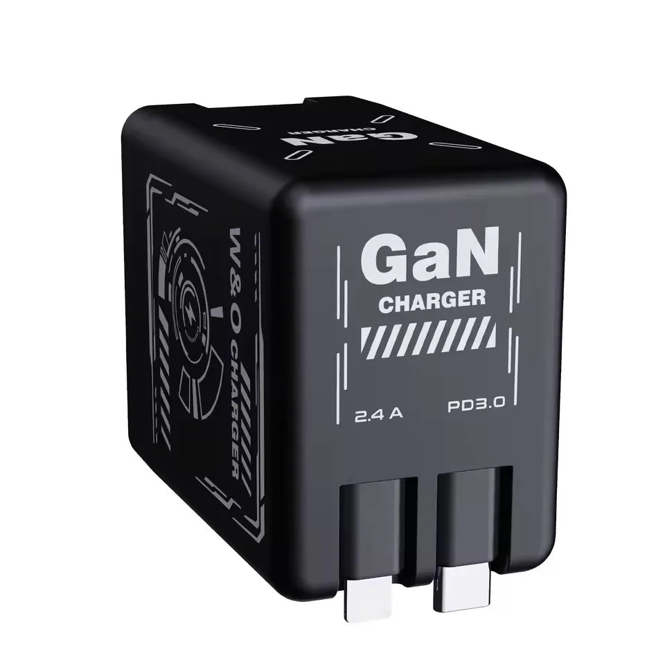 20W GaN PD3.0 Fast Charger | Retractable USB-C Cable Adapter GaN USB-C Wall Charger QXL black US