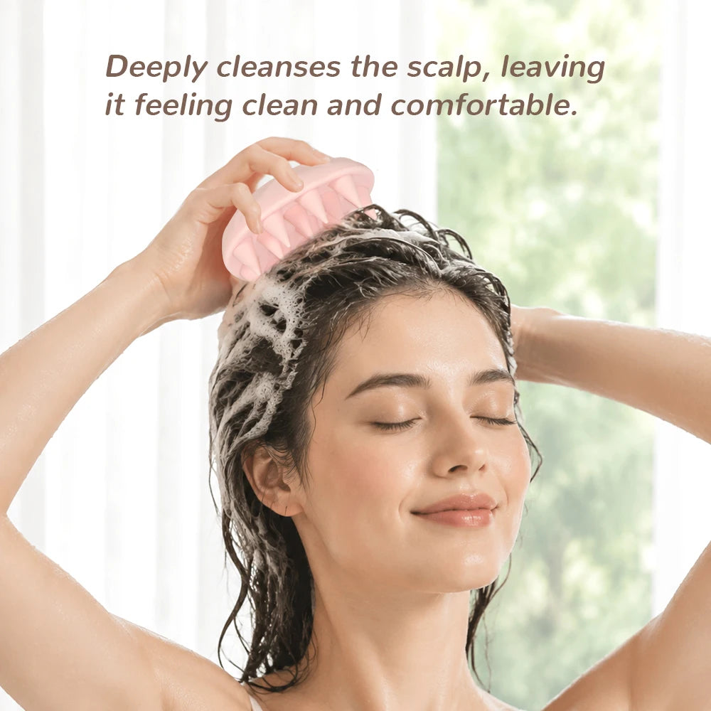 Soft Silicone Scalp Massage Bath Brush | Dual-Sided Scalp Massage Brush QXL