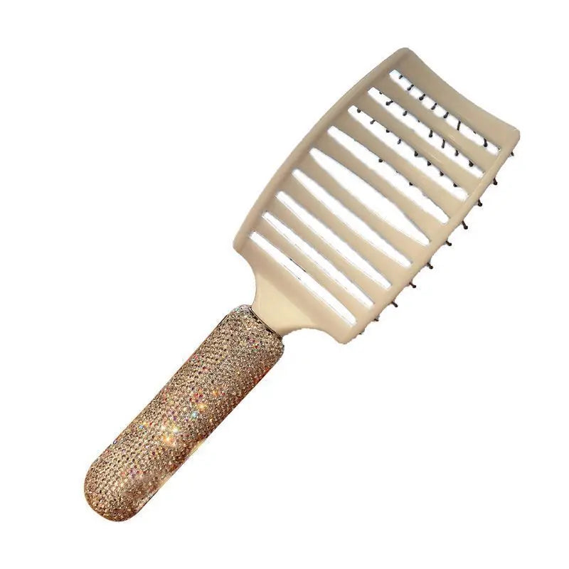 Diamond-Set Massage Comb for Volume & Scalp Styling | 26cm Hair Styling Comb QXL