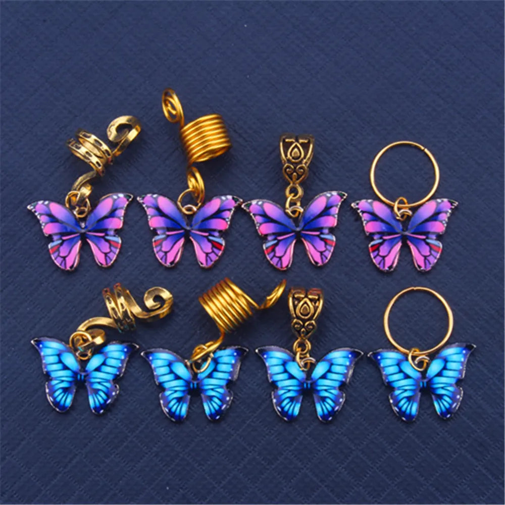 5-Pack Butterfly Dreadlock Hair Rings | Braid & Twist Pendants Dreadlock Hair Rings QXL