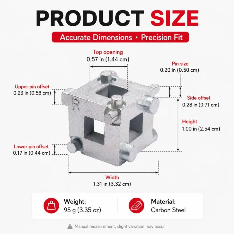 6-in-1 Disc Brake Piston Wind Back Cube Tool | 3/8in Drive Brake Piston Tool QXL