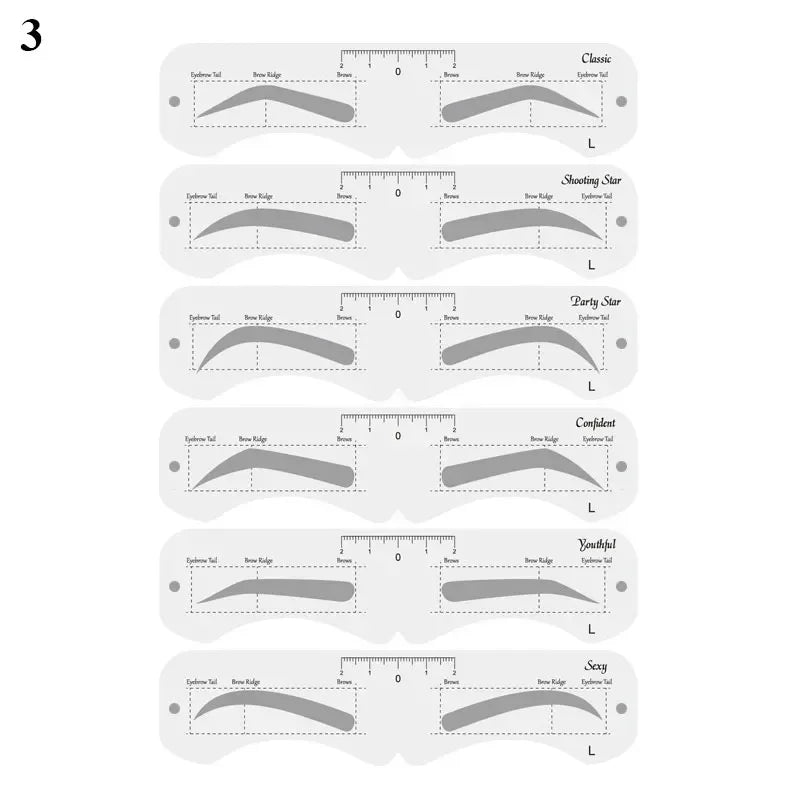 6-Pc Reusable Eyebrow Stencil Kit | DIY Brow Shaping Set Eyebrow Stencil Set QXL