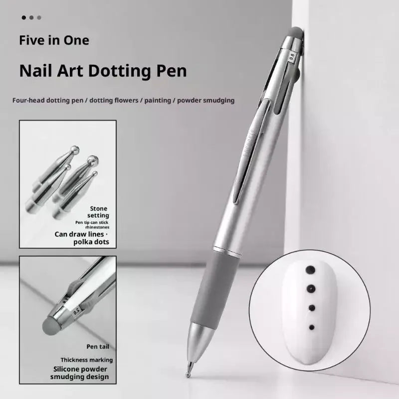 4-in-1 Nail Dotting Pen | Ballpoint Manicure Nail Art Tool Nail Art Dotting Pen QXL Default Title