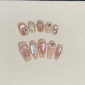 Cat Eye Baroque Press-On Nails | Handmade Shell Design Set Press-On Nail Set QXL M China Mainland