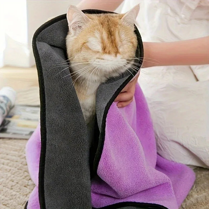 Super Soft Coral Velvet Dog Towel | Thick Absorbent Pet Towel Pet Drying Towel QXL