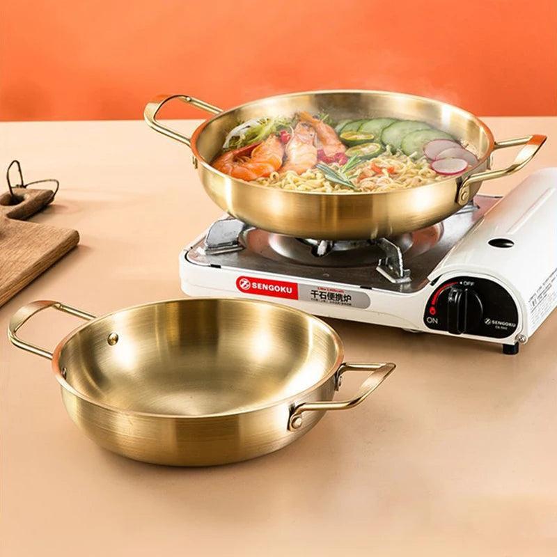 18cm Stainless Steel Seafood & Noodle Pot | Dual-Handle Soup Pot Small Soup Pot QXL