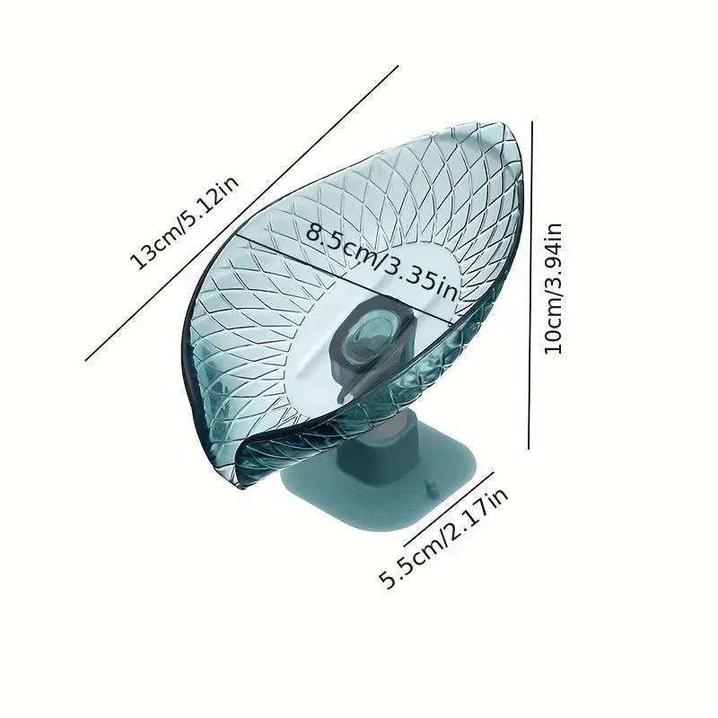 2-Pack Leaf Soap Dish with Suction Cup | Self-Draining Tray Soap Dish QXL