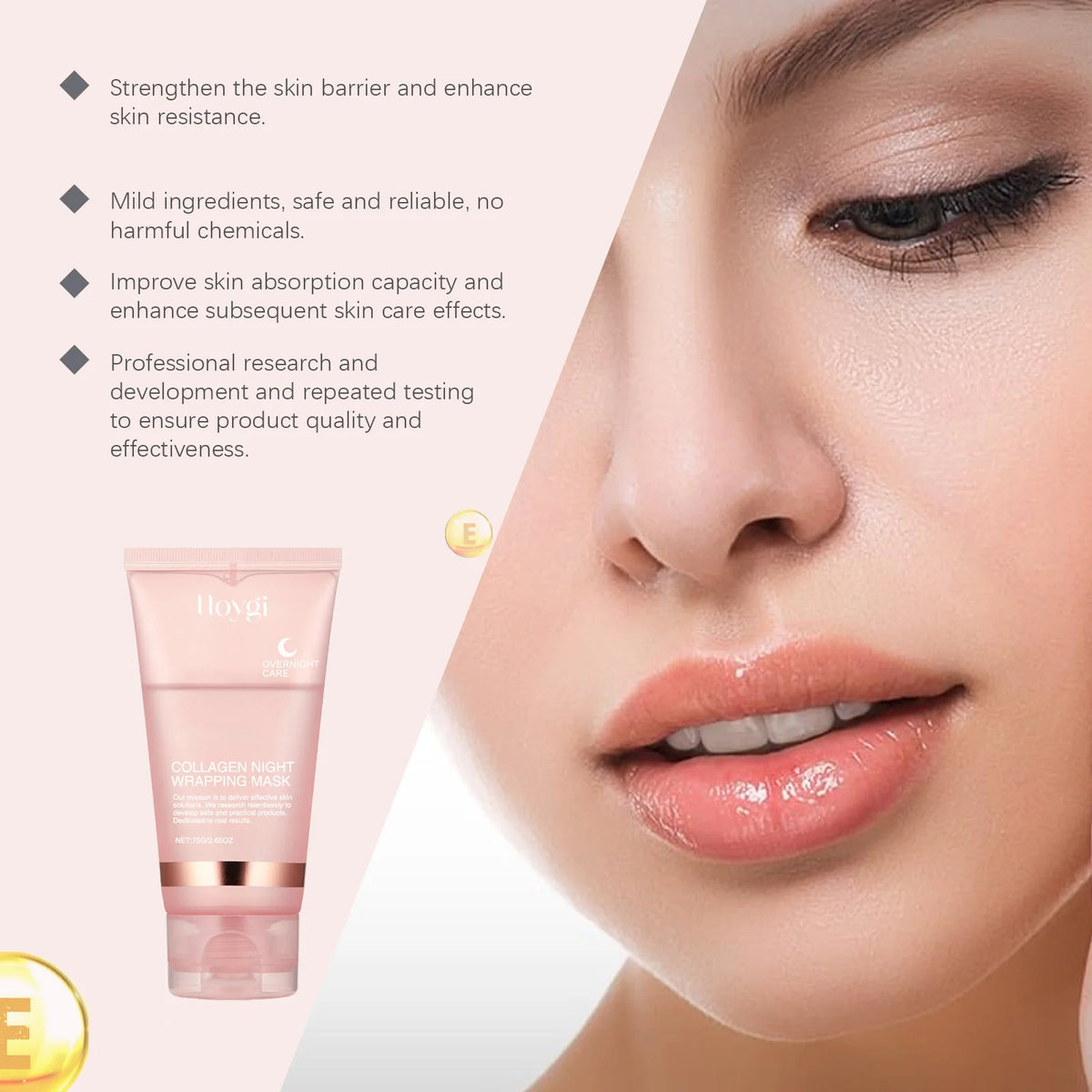 Eelhoe Overnight Collagen Peel-Off Mask | Ceramide Repair 75g Overnight Face Mask QXL