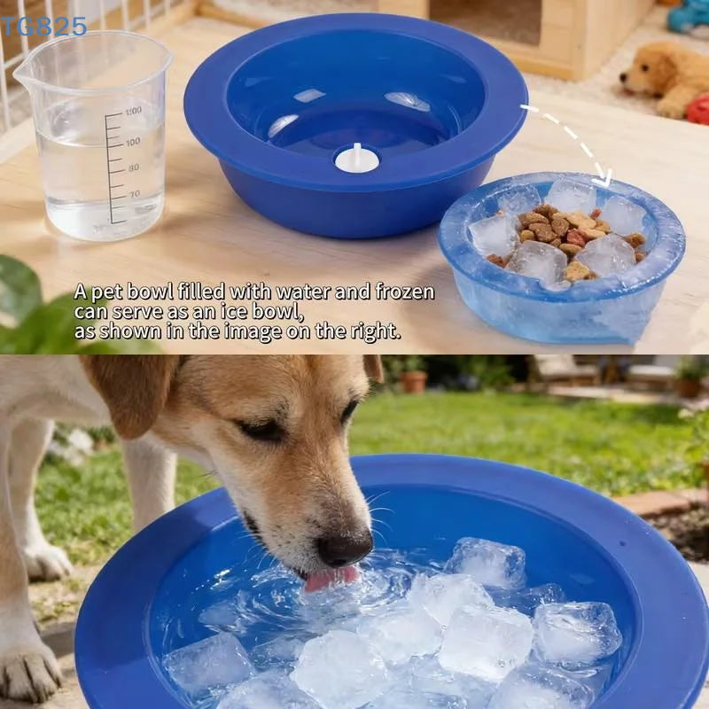 Freezable Cooling Dog Bowl | Summer Pet Water Feeder Cooling Pet Bowl QXL