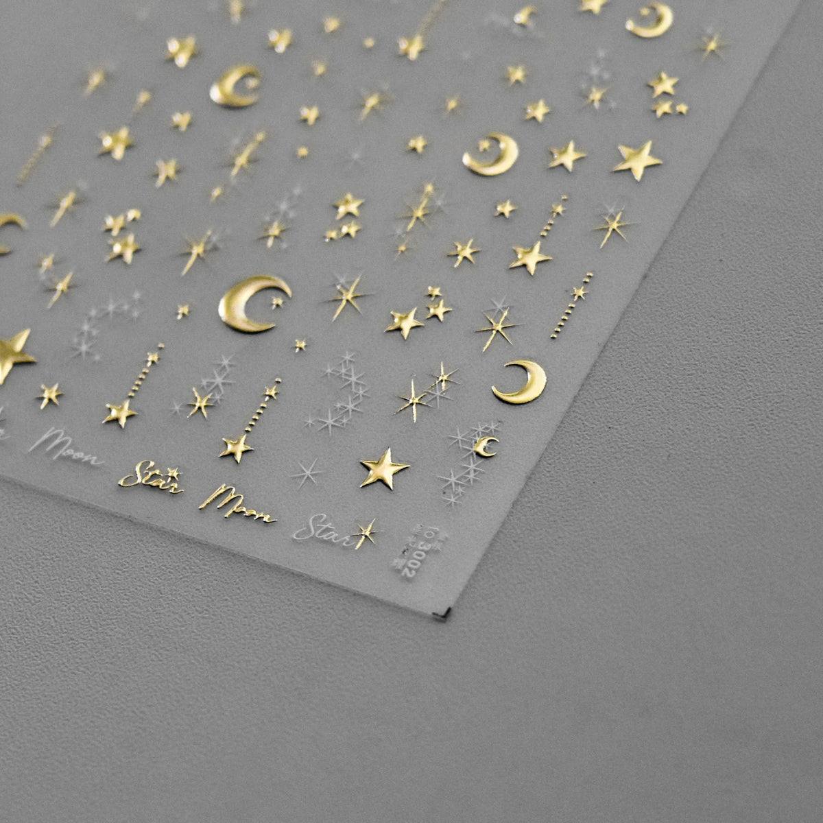5D Bronzing Nail Stickers – Gold & Silver Stars & Moon Nail Art Stickers QXL