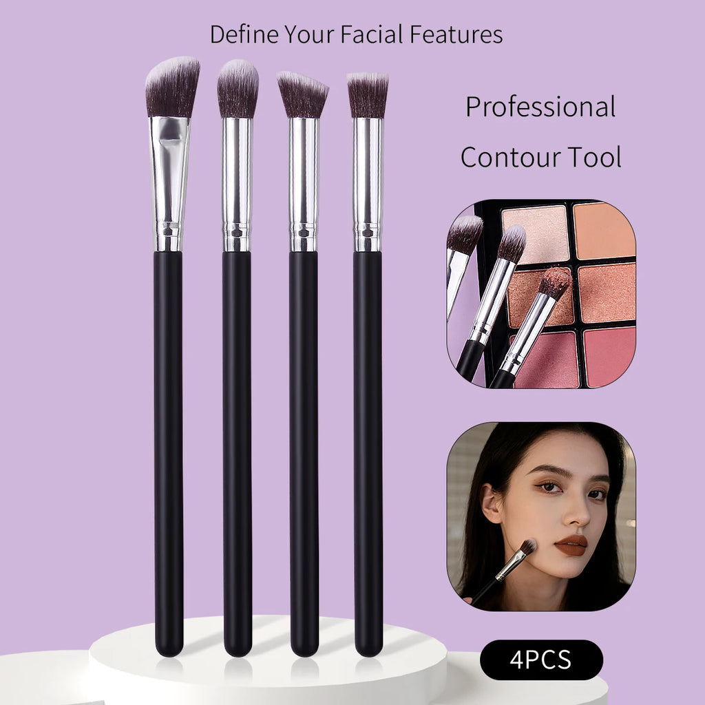 KOSSHOW 4-Piece Eye Makeup Brush Set – Eyeshadow & Brow Eye Makeup Brush Set QXL