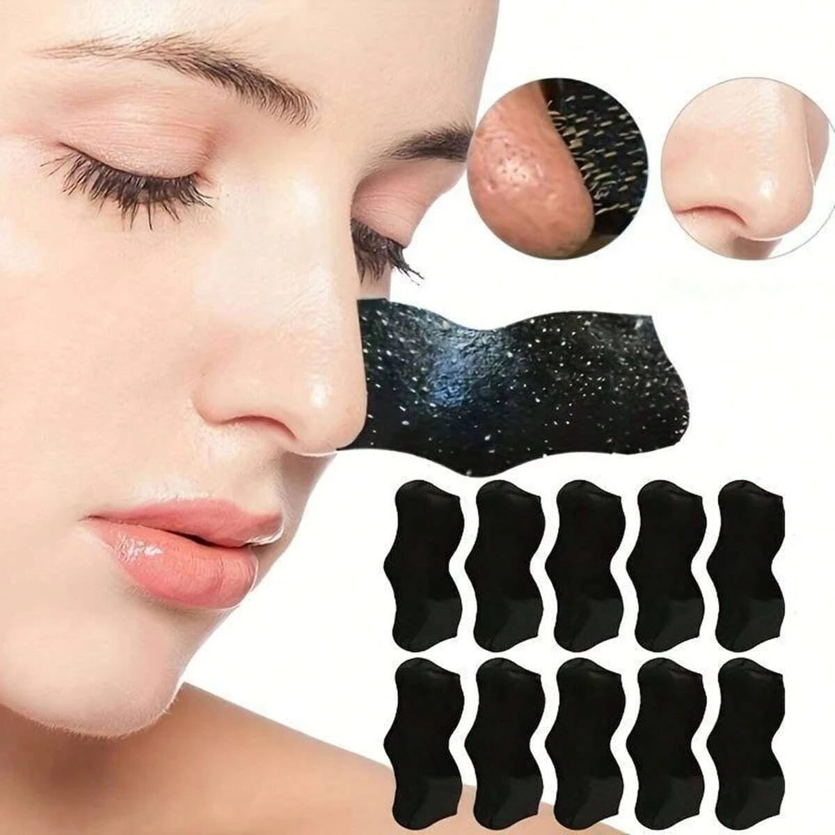 Blackhead Nose Strips | Deep Pore Cleansing Patch 10/50/100 Pc Blackhead Nose Strips QXL
