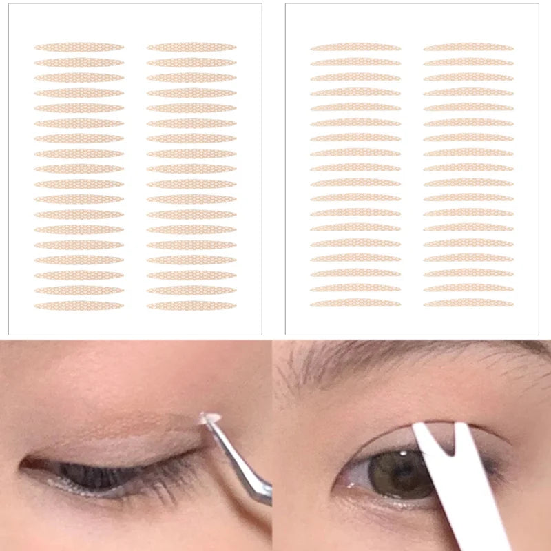 Invisible Double Eyelid Tape – 6-Sheet Mesh-Lace Slim & Wide Eyelid Shaping Tape QXL