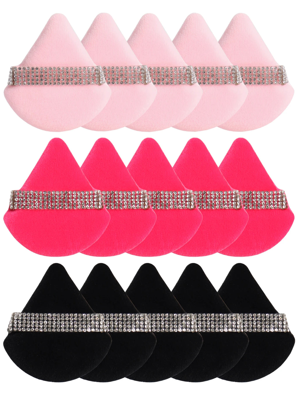 3-Pack Diamond Triangle Powder Puff | Velvet Makeup Sponge Set Makeup Sponge Puff QXL