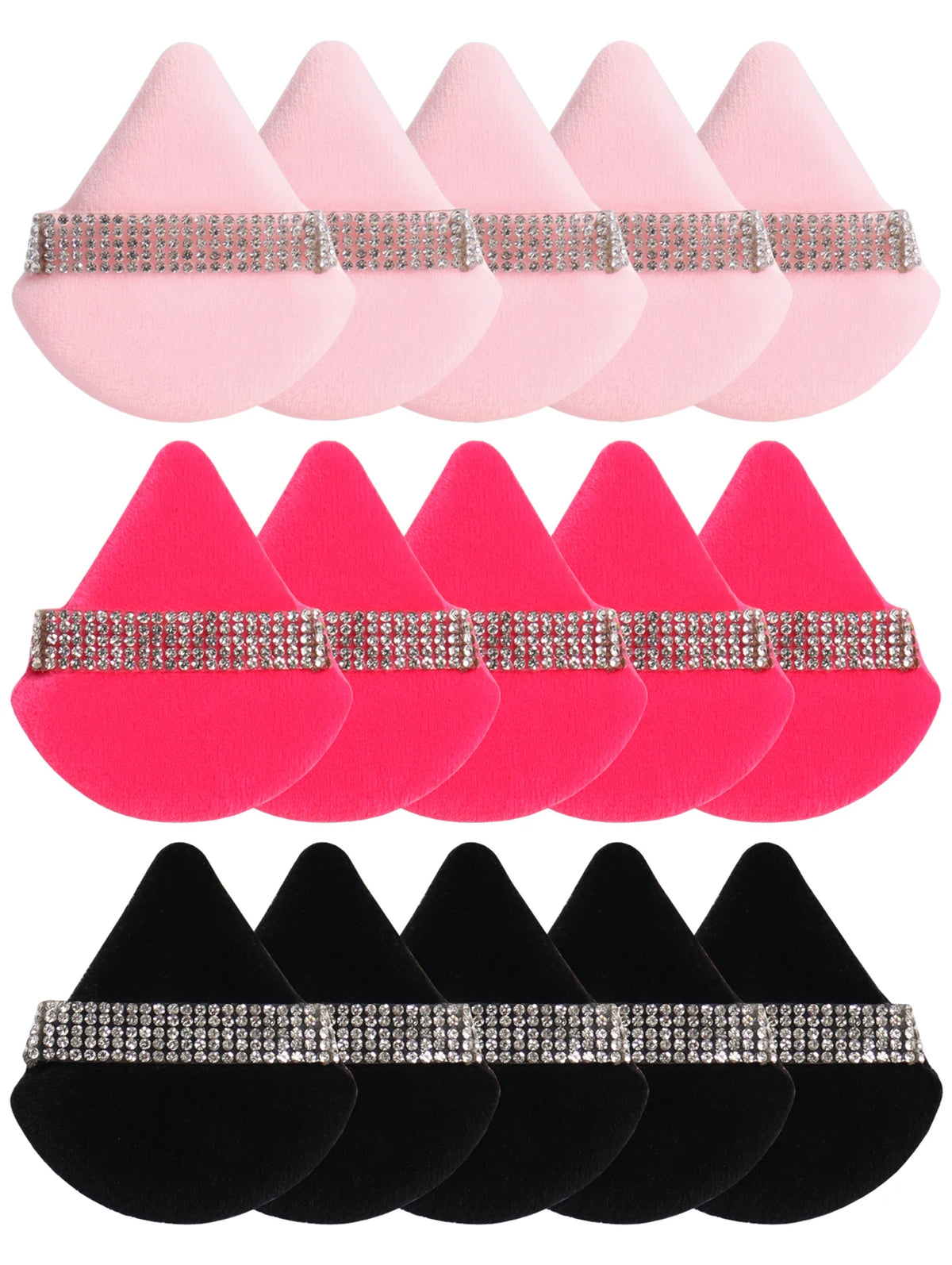 3-Pack Diamond Triangle Powder Puff | Velvet Makeup Sponge Set Makeup Sponge Puff QXL