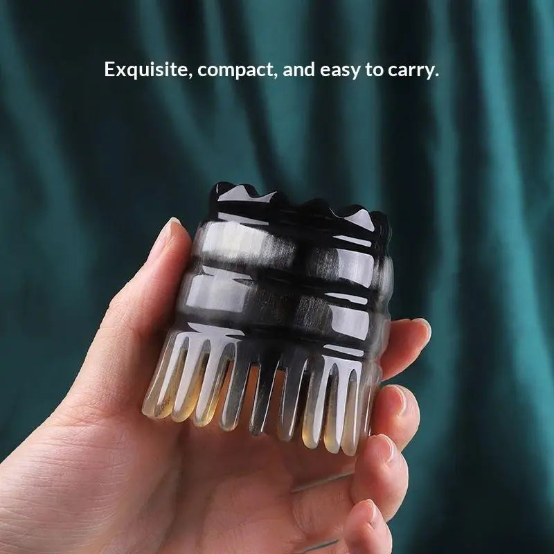 Ox Horn Wide Tooth Comb | Scalp Massage & Anti-Static Scalp Massage Comb QXL