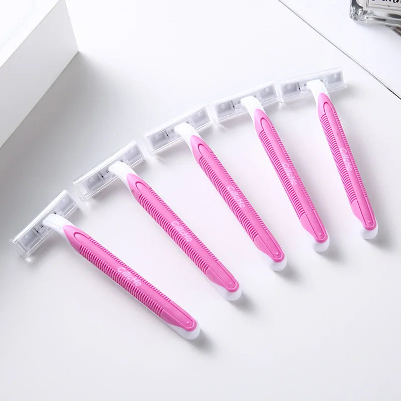 Disposable Women's Razor 5-Pack | 3-Layer Stainless Steel Blade Disposable Razor QXL
