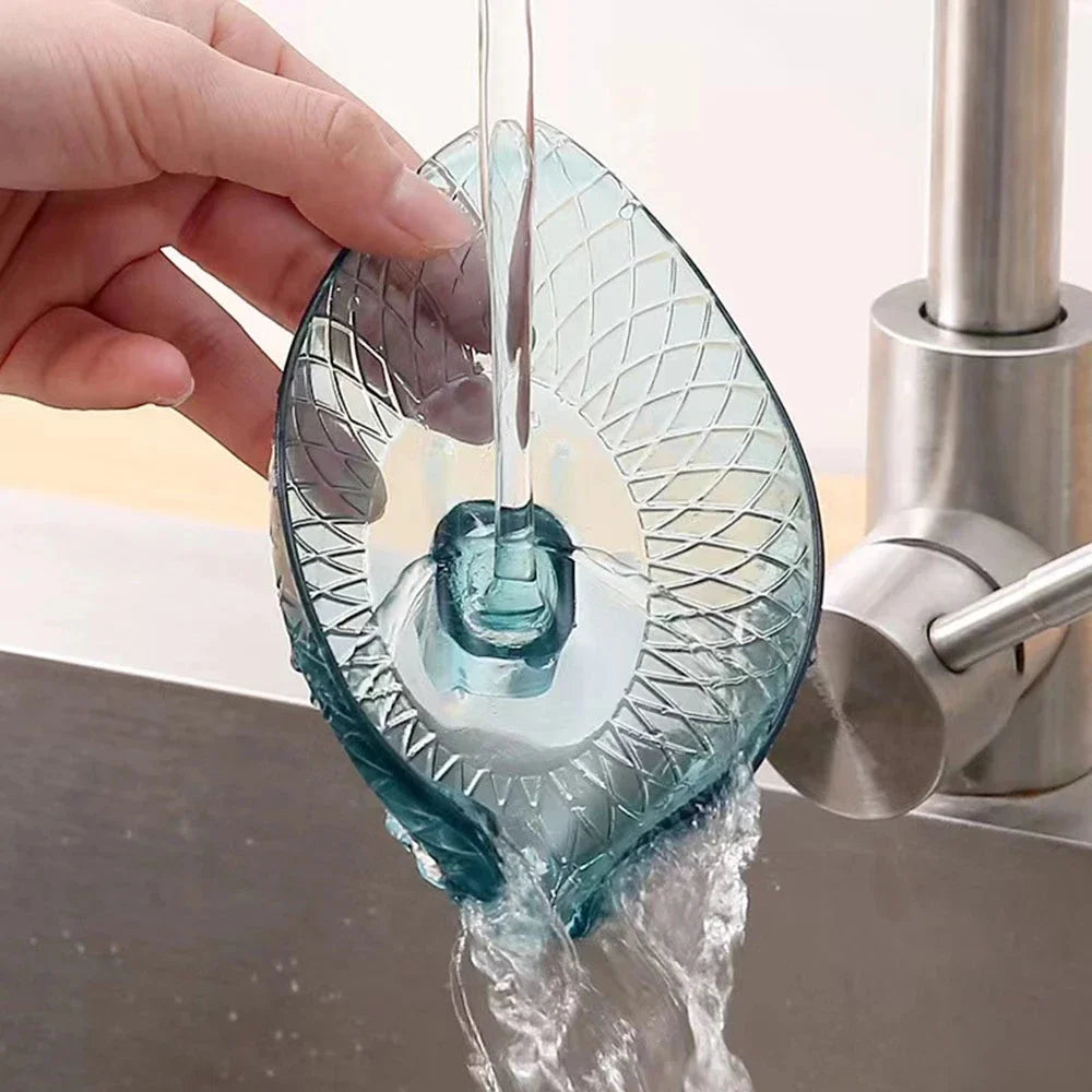 2-Pack Leaf Soap Dish with Suction Cup | Self-Draining Tray Soap Dish QXL