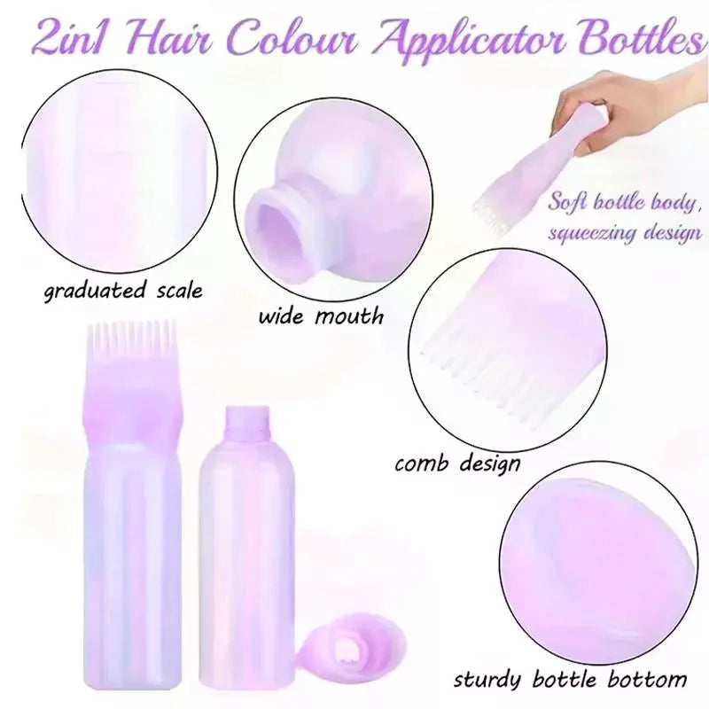 120ml Hair Dye Applicator Bottle with Brush | Salon Coloring Hair Dye Applicator Bottle QXL