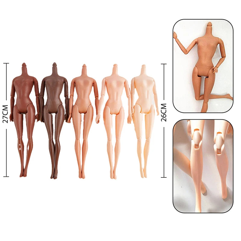 11-Joint Poseable Doll Body 26/27cm | Brown & Dark Skin Tones Poseable Doll Body QXL