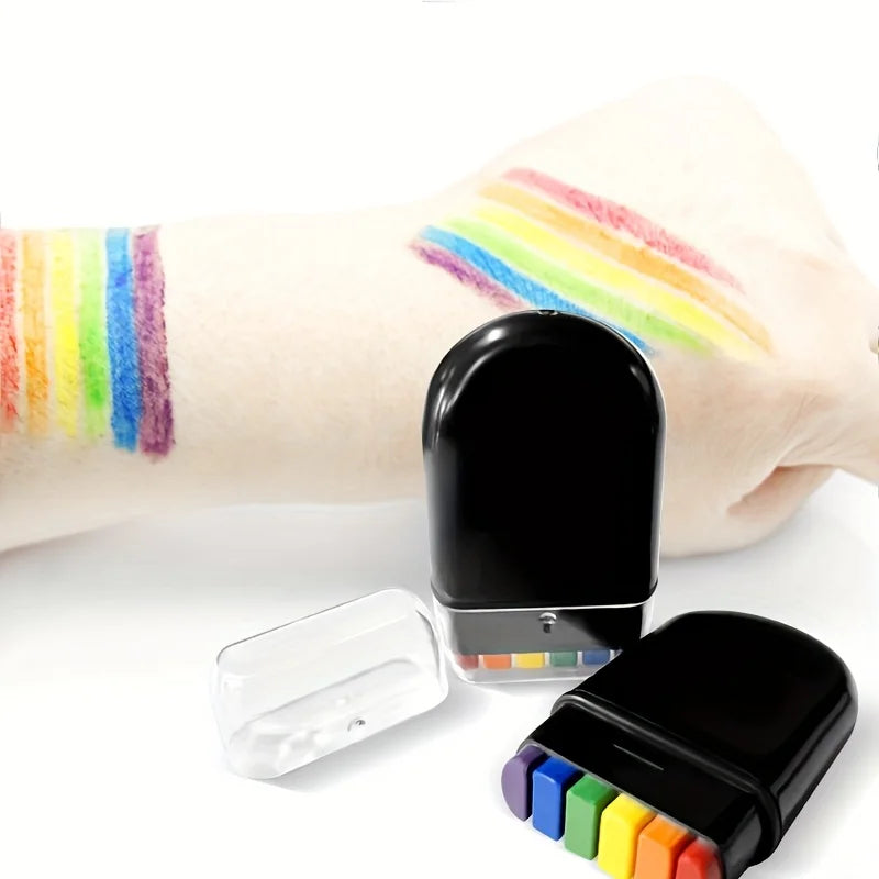 6-Color Rainbow Face Paint Stick | Body Art & Cosplay Face & Body Paint QXL