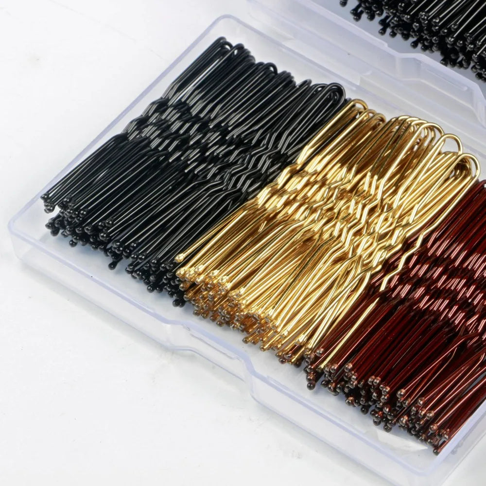 50-Pack U-Shaped Bobby Pins Wave Grip Bun Clips 5/6/7cm Bobby Hair Pins QXL